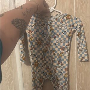 Woody Kids One Piece Pajama - Blue and White